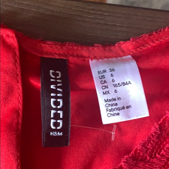 H&M red lace dress size6 - Picture 4 of 8